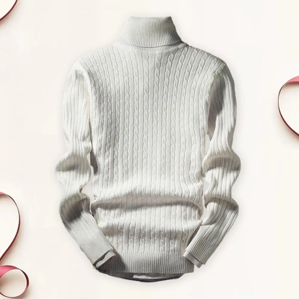 

Men Long Sleeve Sweater Warm Sweater Cozy Men's Winter Sweater High Collar Soft Knitted Warmth with Anti-pilling for Casual