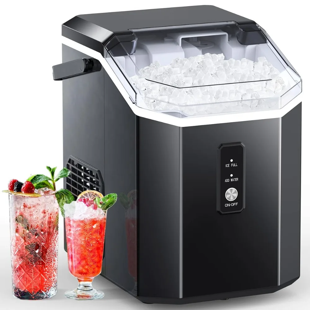 Nugget Ice Maker Countertop, Chewable Nugget Ice Cubes Machine, Quick Making 34Lbs/Day, Self-Cleaning