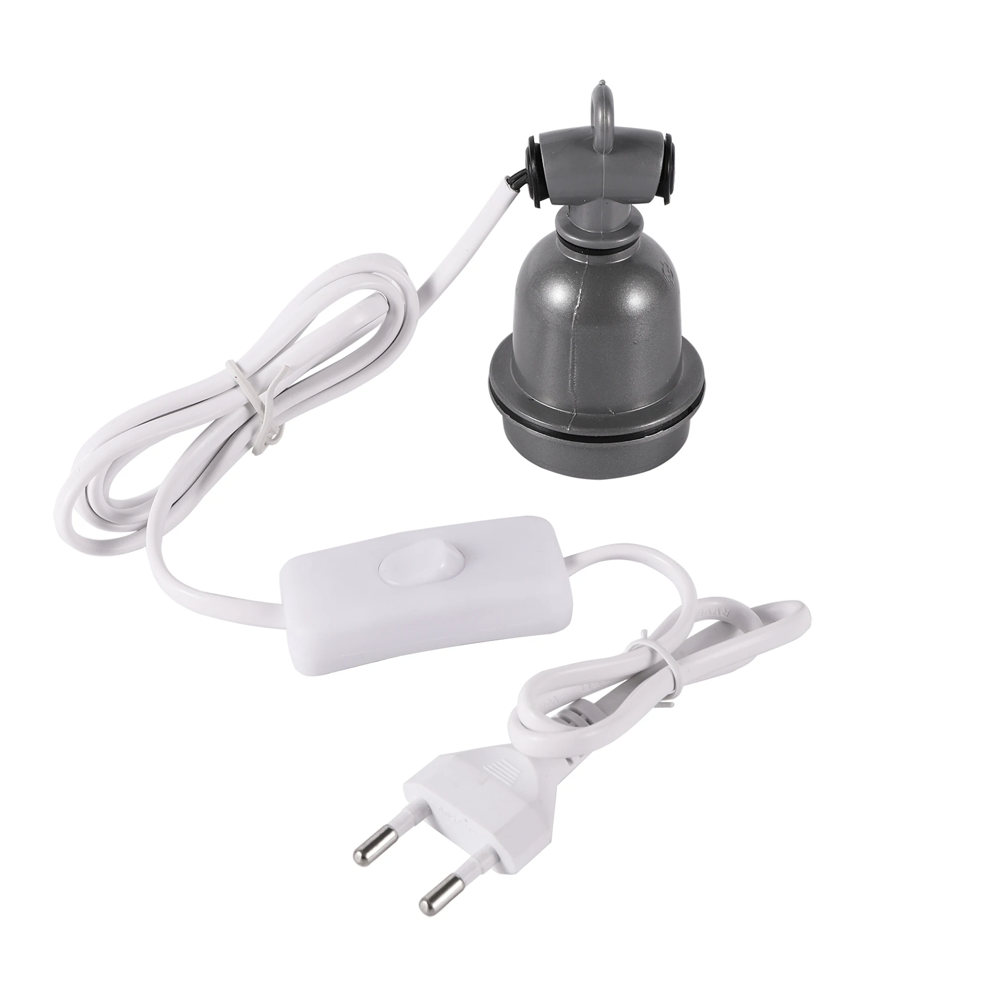 Industrial Heating E27 Light Socket Plug Adapter Animal Heating Lamp Holder & Power Cord Switch Spiral Light Socket