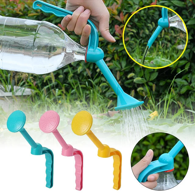 Regadera portátil de doble uso para plantas de jardinería, botella rociadora de agua, regadera superior, regadera de ducha, riego de plántulas