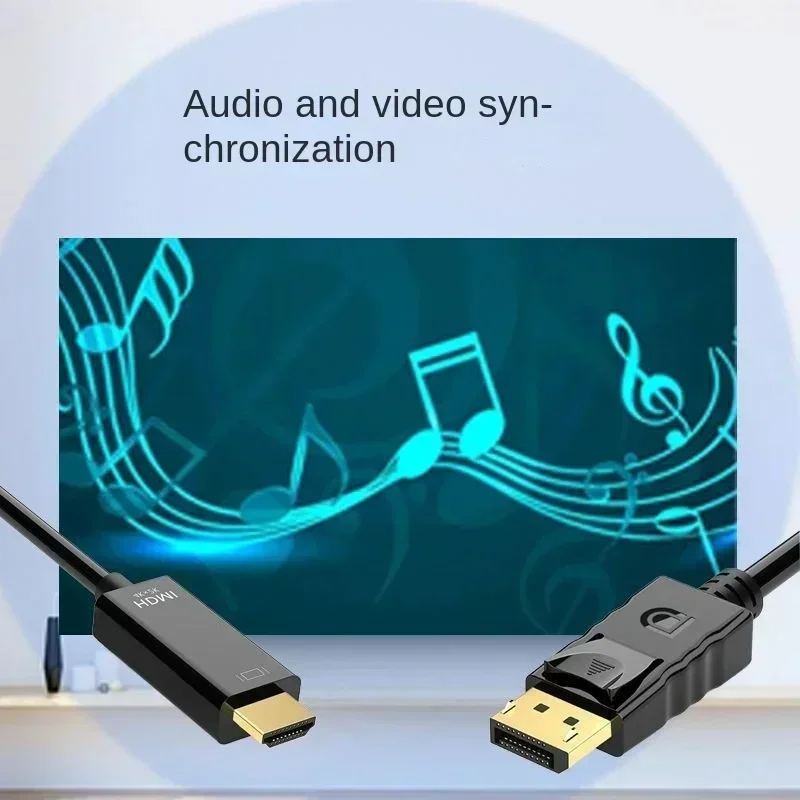 DP Display Port To HDMI-Compatible Adapter Connect Converter 1.8m Cable 2k 4k 1080p For Desktop Laptop PC TV Monitor Projector