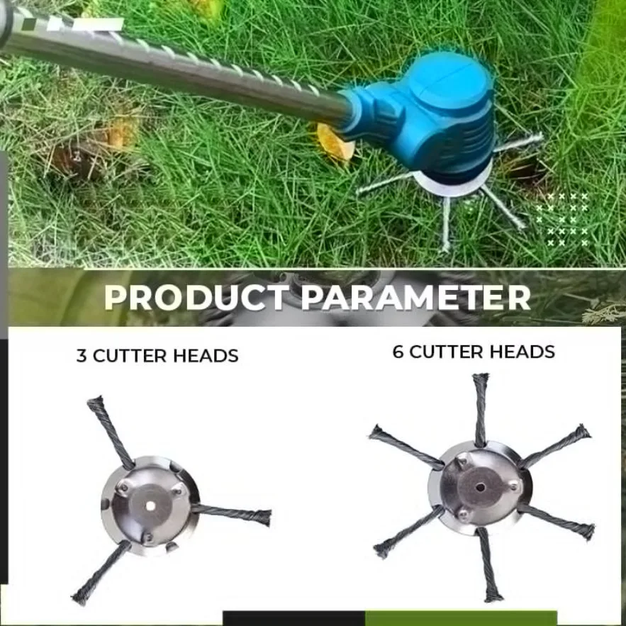 Steel Grasss Trimmer Head 3 or 6 Cutter Brushcutter Wire Weed Blade