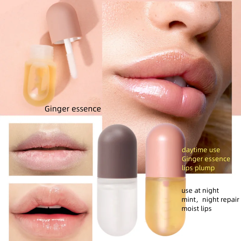 DEROL Ginger Extract Peppermint Lip Plumper Day Night Repair Moisturizing Long-lasting Lip Pack Lip Purple Special Effect Makeup 3