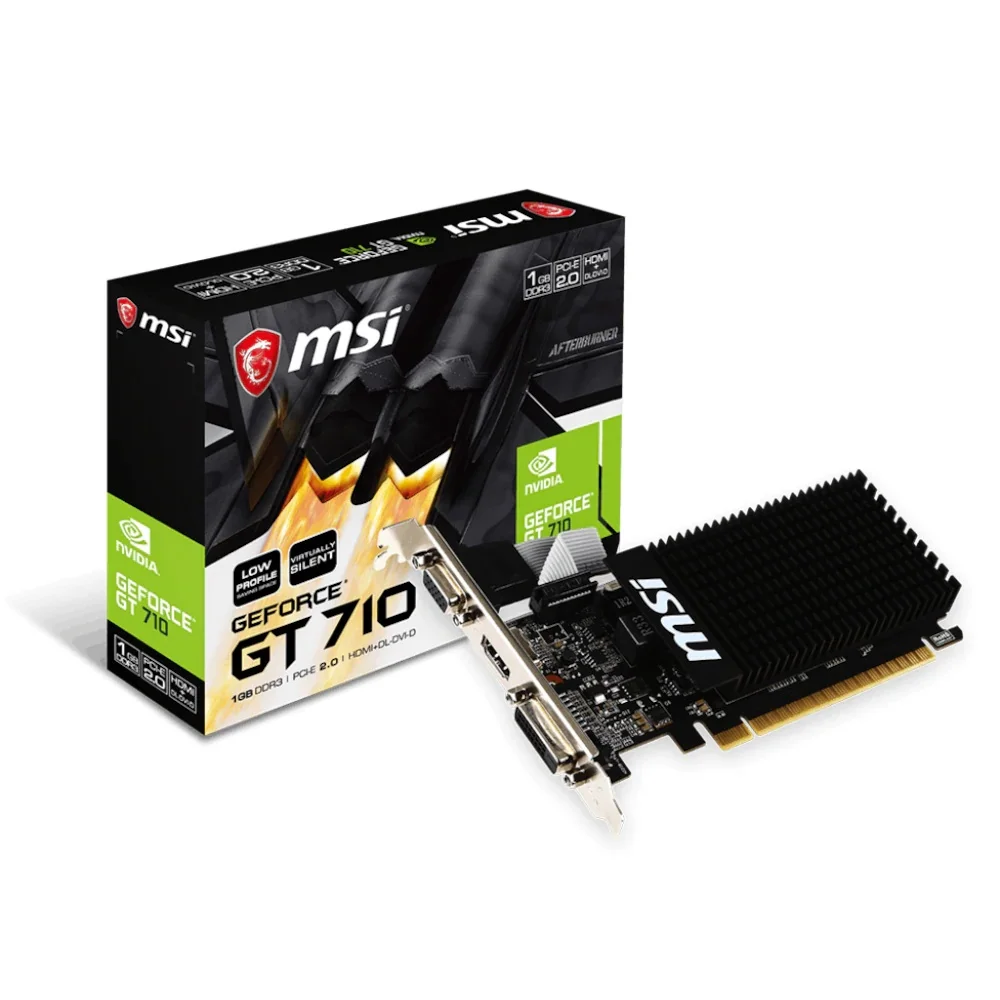 Видеокарта MSI NVIDIA GeForce GT 710 1GD3H LP V809-1899R 1 Гб 64 бит DDR3 независимый настольный