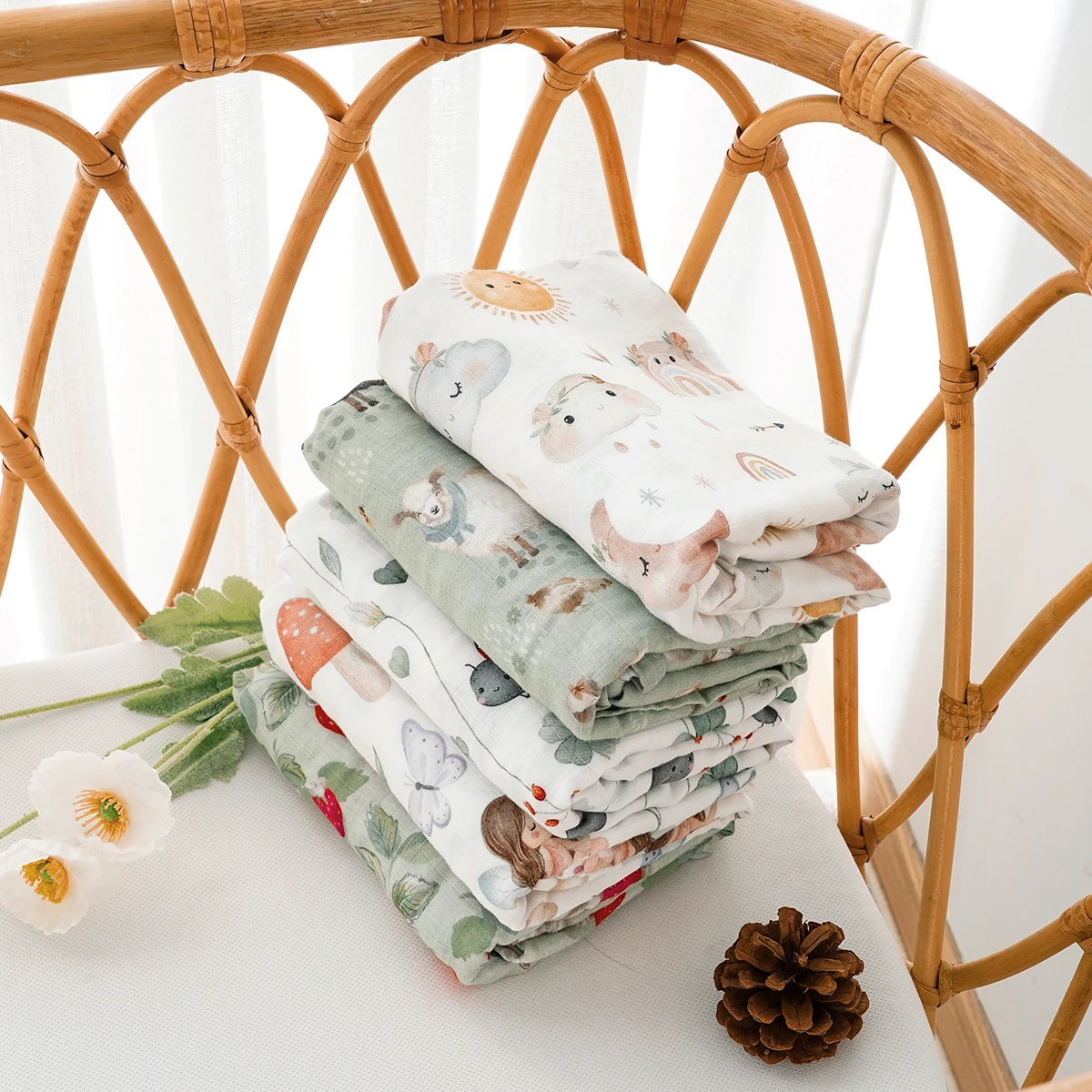 Kangobaby #My Soft Life# New Premier Bamboo Cotton Baby Muslin Swaddle Blanket Newborn Wrap Infant Bath Towel 120x110cm 2