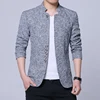 2023 Autumn winter men's casual suit Korean version slim-fit plaid suit jacket plus fleece thickened coat large size single west 1