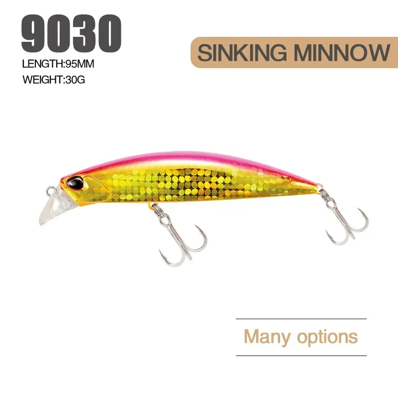 Minnow Lure Spearheadd Ryuki 95S Wobbler for Trolling 9.5cm 15g Bass Fishing Bait Wobbler Long Sinking Trolling Jerkbait Pesca 6