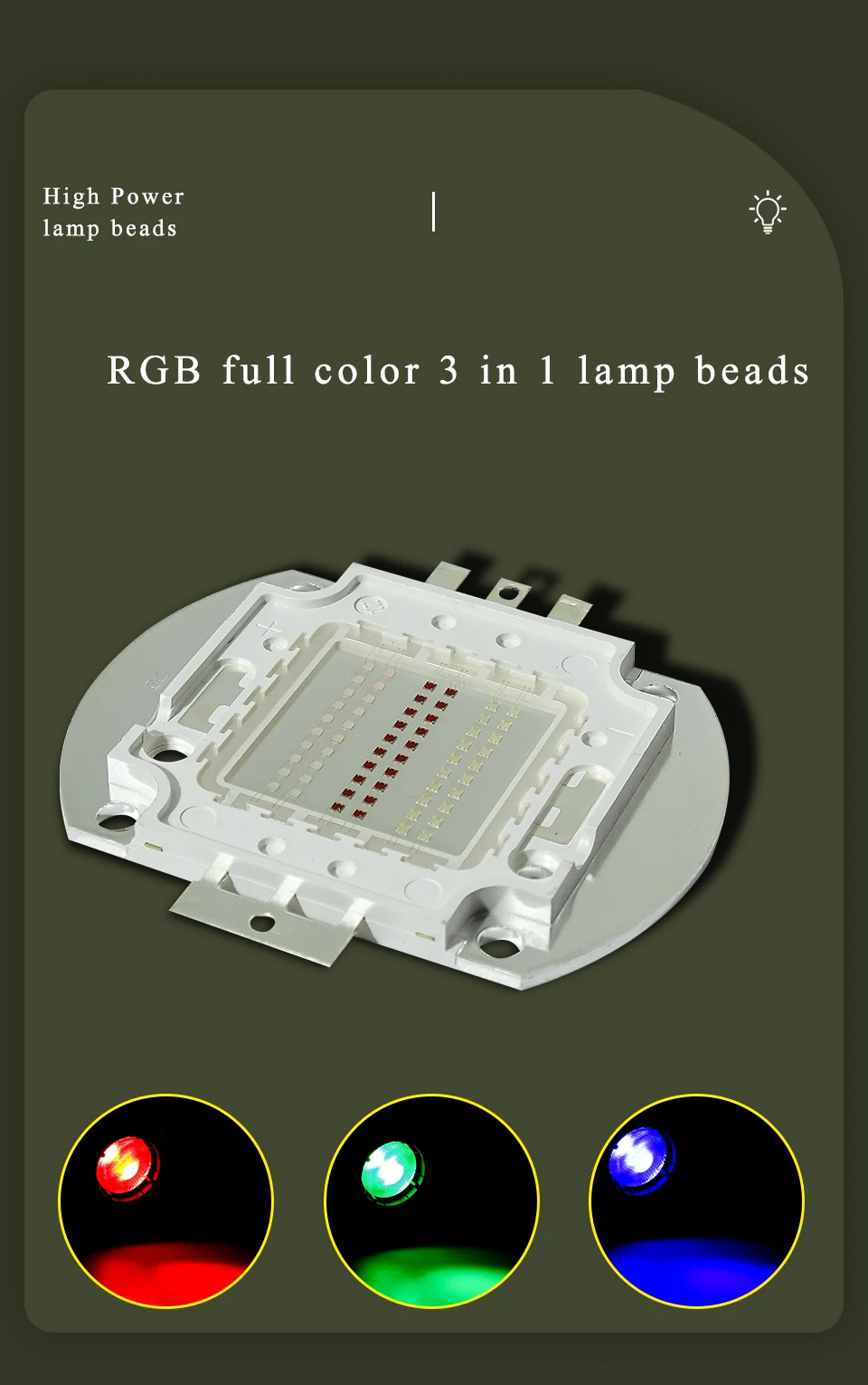 Hoch leistung 200W 200W RGB 3 in 1 LED Cob Beads Chip 30-34V für W W Cob Publikum Licht Flutlicht Lampen LED Cob Chips – Detail 4