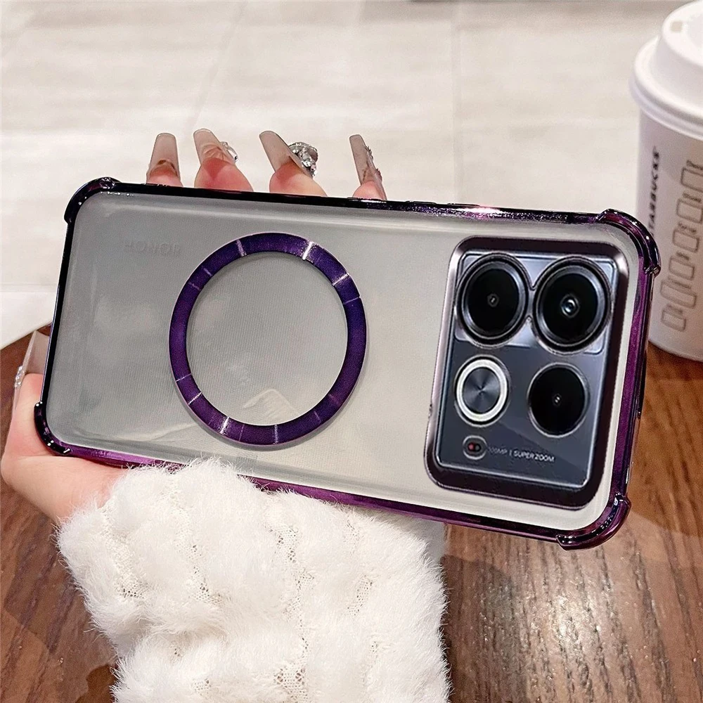 Luxury Plating Shockproof Magnetic Clear Soft Silicone Phone Case