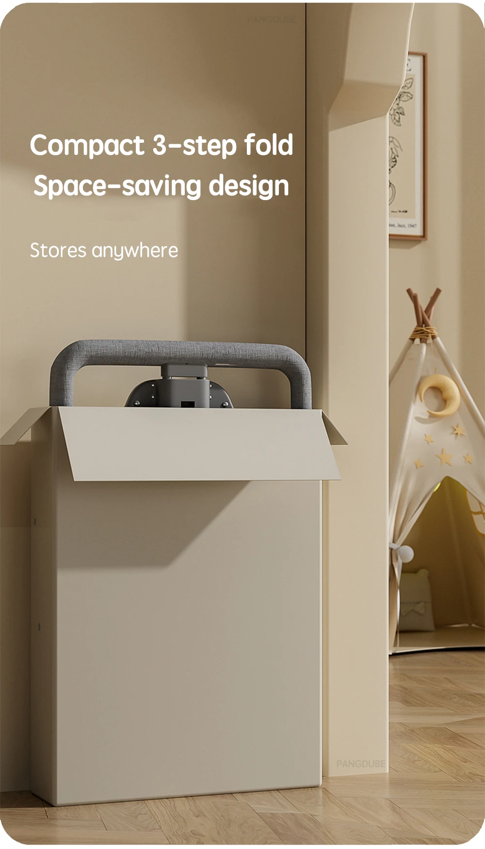 PANGDUBE 2-in-1-Schlafnetz für Babybetten, faltbare Stubenwagen mit Moskitonetz, 5-stufig höhenverstellbar, tragbares Co-Sleeper-Kinderbett – Detail 7