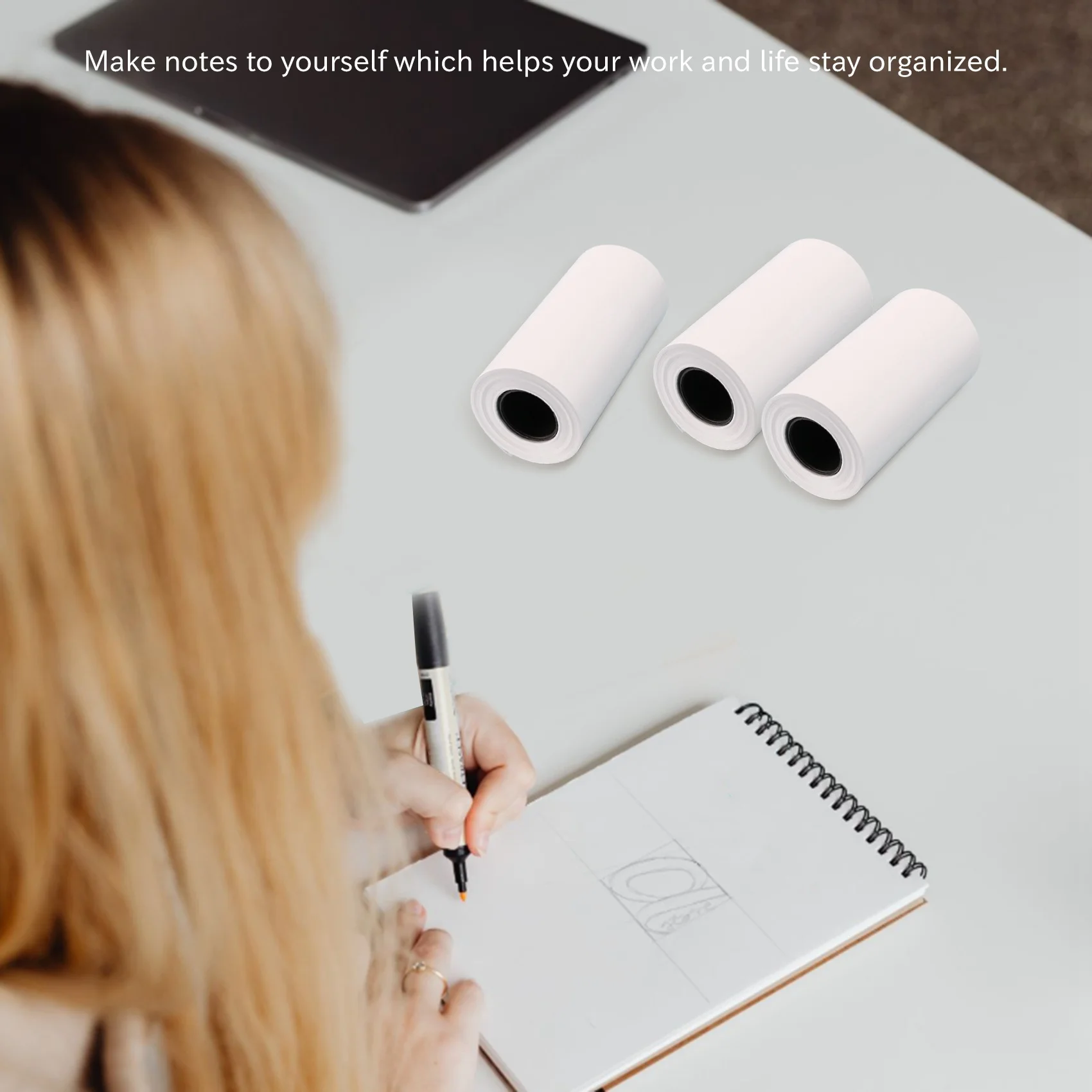 

Printable Sticker Paper Blue on White Direct Thermal Paper Self-Adhesive 57 x 30mm for PAPERANG Peripage Printer 12 Pack