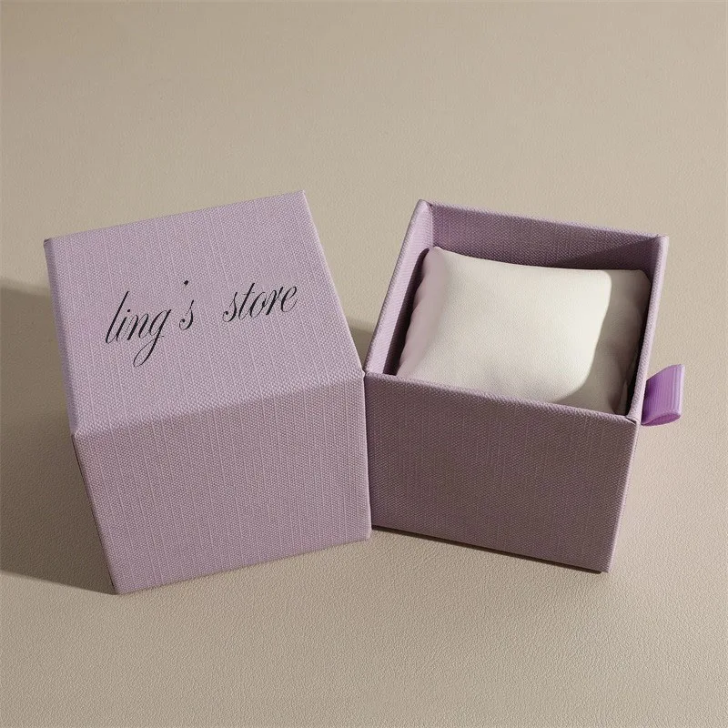 100 Stück Schmuckschachteln mit individuellem Logo, tragbare Organizer aus Karton, luxuriöse Verpackung für Ringe, Ohrringe, Hochzeitsgeschenke – Detail 8