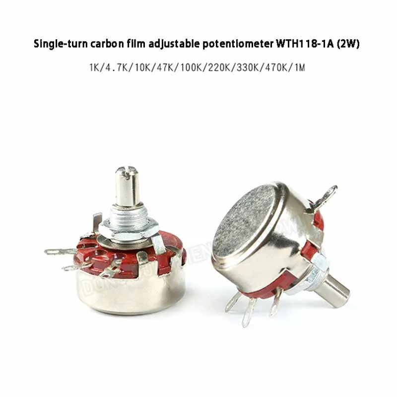 

1PCS WTH118-1A 2W Single-Turn Carbon Film Potentiometer 1 4.7 10 47 100 220 330 470K Adjustable Potentiometer