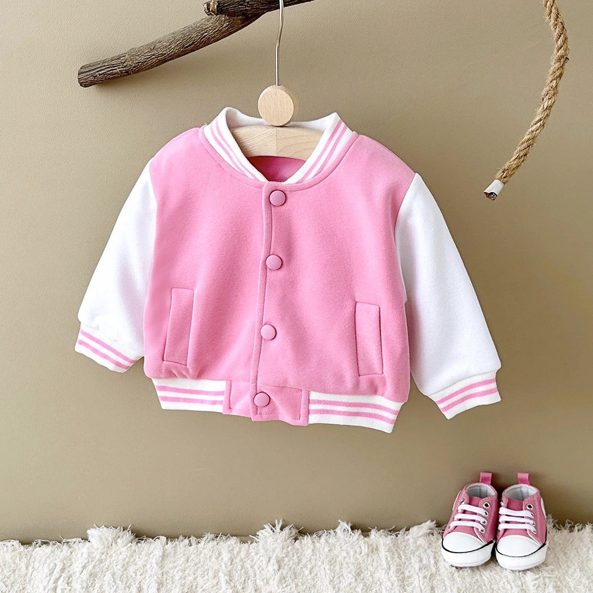 Baby Jacket Fall Thick Newborn Baby Winter Boys Girls Jacket Baseball Grid Cloth Clothing Cotton Stylish Sport Coat