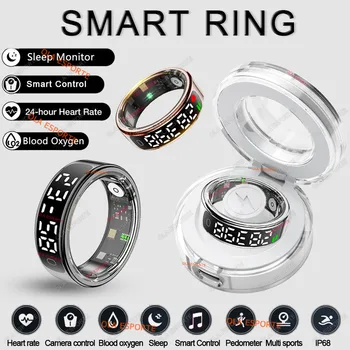 Smart Ring con schermo e touch per uomini e donne, monitor per la salute e il sonno, impermeabile 5 ATM, modalità multi-sport, Smartring
