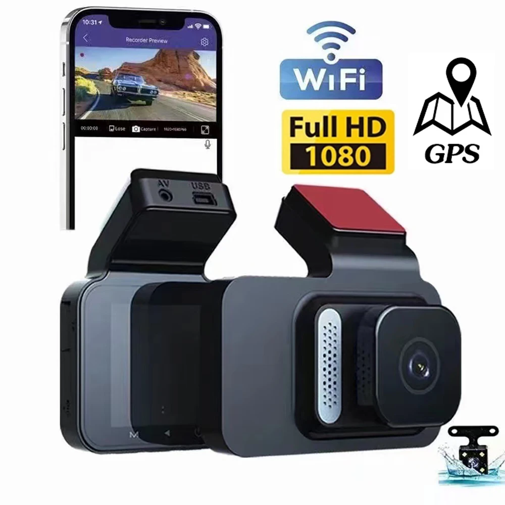 

Видеорегистратор автомобильный с GPS, Wi-Fi, 1080P, HD