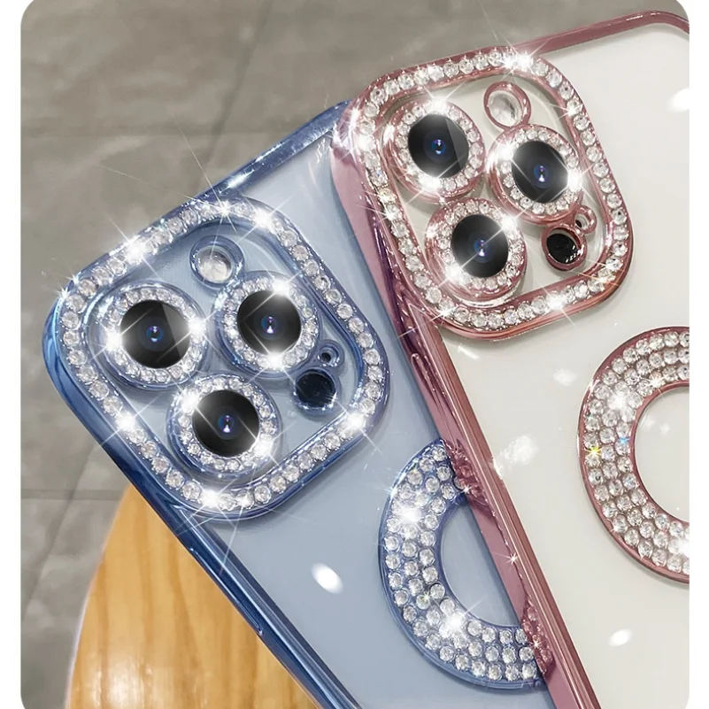 LIFEKA Coque Transparente de Luxe en Diamant Scintillant pour iPhone 13 11  12 14 Pro Max Plus Girl Coque Antichoc en Silicone Souple pour Femme, Noir