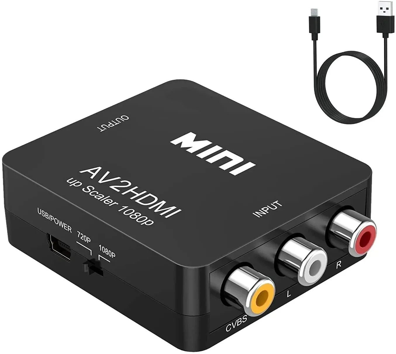 HD 1080P RCA AV-HDMI 변환기 미니 AV-HDMI RCA 복합 C..