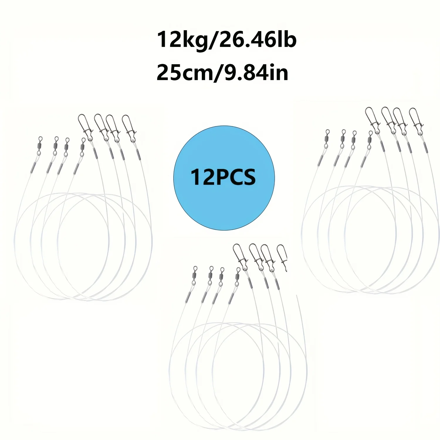 main image of 12Pcs 100% Fluorocarbon Fishing
