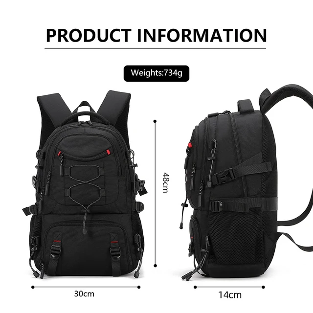 USB Climbing Backpack with Shoes Pack Travel Laptop Lightweight Rucksack Outdoor Camping Hiking Knapsack Sport Collage Schoolbag 6