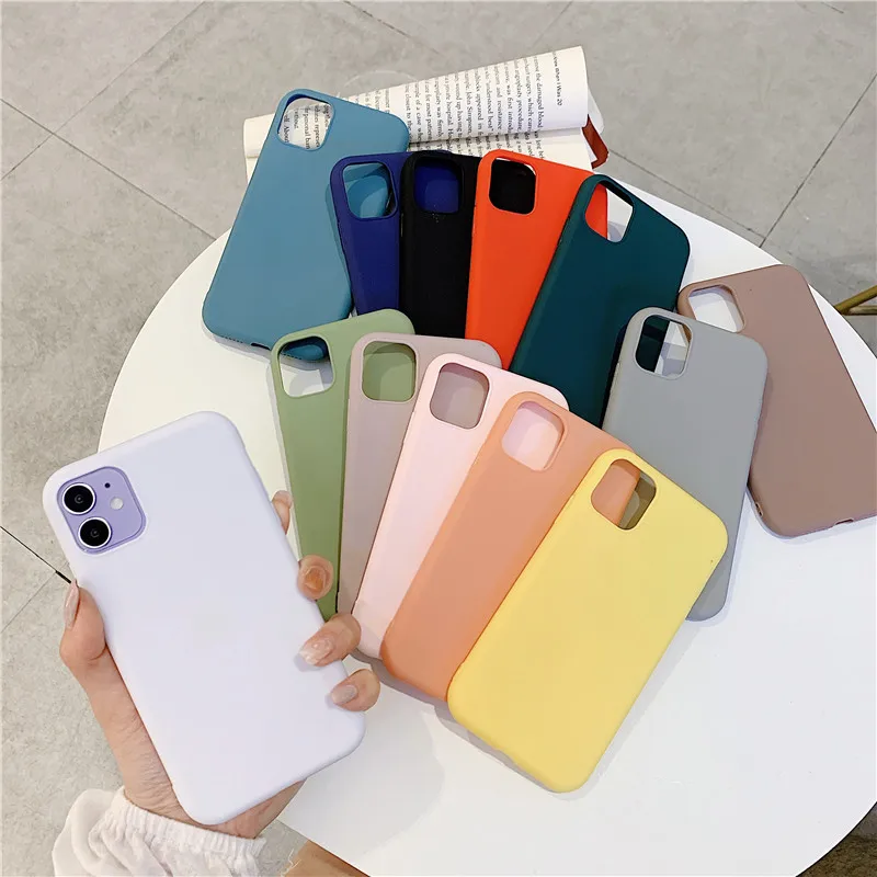 Sleek Matte Candy-Colored Phone Case - Fashionable Couples Cover