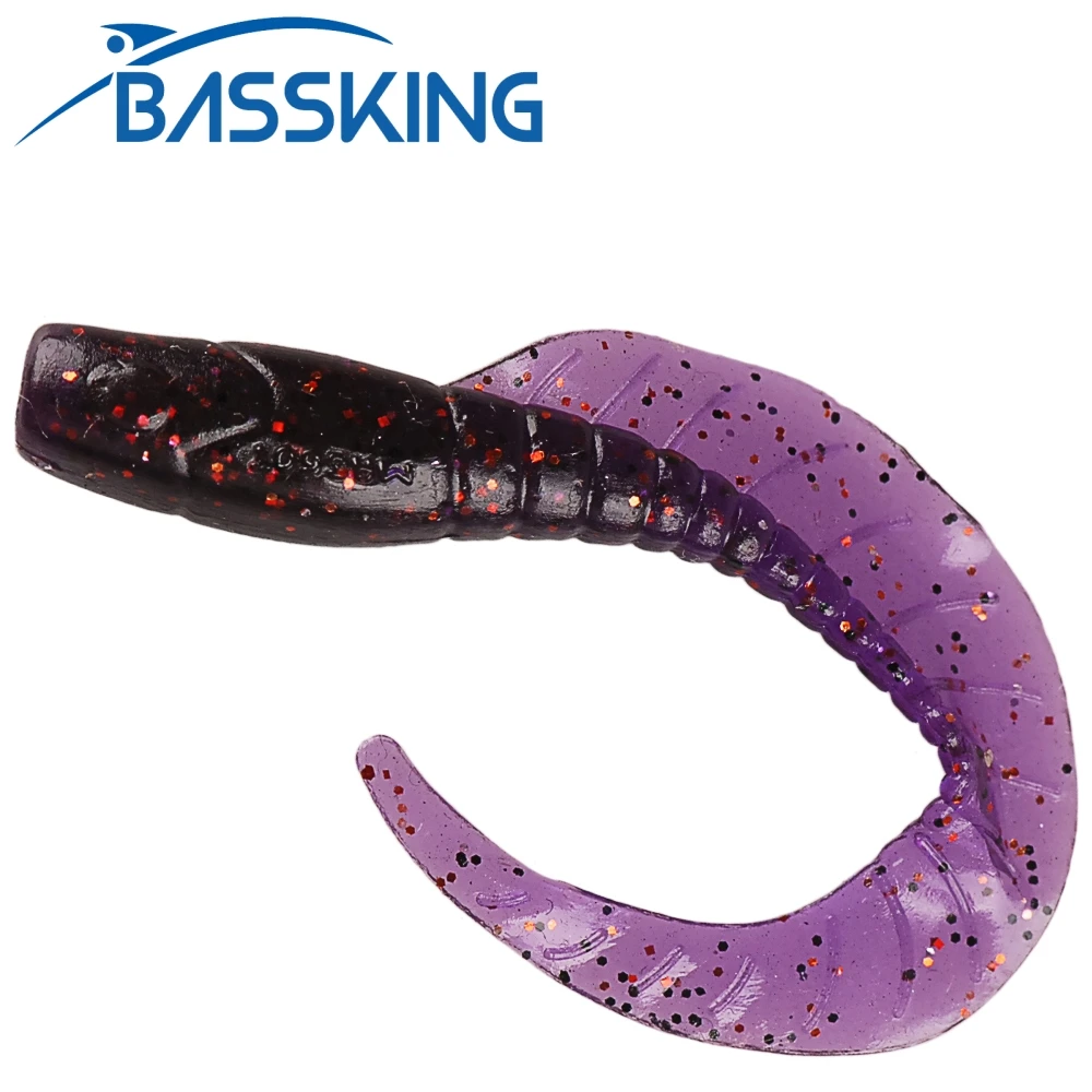 Bassking 5Cm 1.3G 8 Pz Plastica Morbida Isca Pesca Artificiale Swimbait Coda Proteina Grub Richiamo Verme Da Pesca Moggot Grub Esche Artificiali