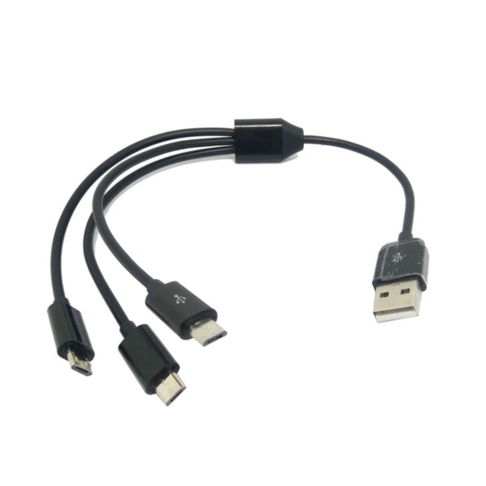 

High Quality Usb to 3 Micro Usb Cable USB 2.0 Plug to 3 Micro USB 2.0 Male Y Splitter Charging Data Cable Cable 0.25 M