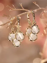  2022 New Design Sense Fashion Personality Opal Earrings Women's Trendy Temperament Earrings Wedding Jewelry Birthday Gifts 