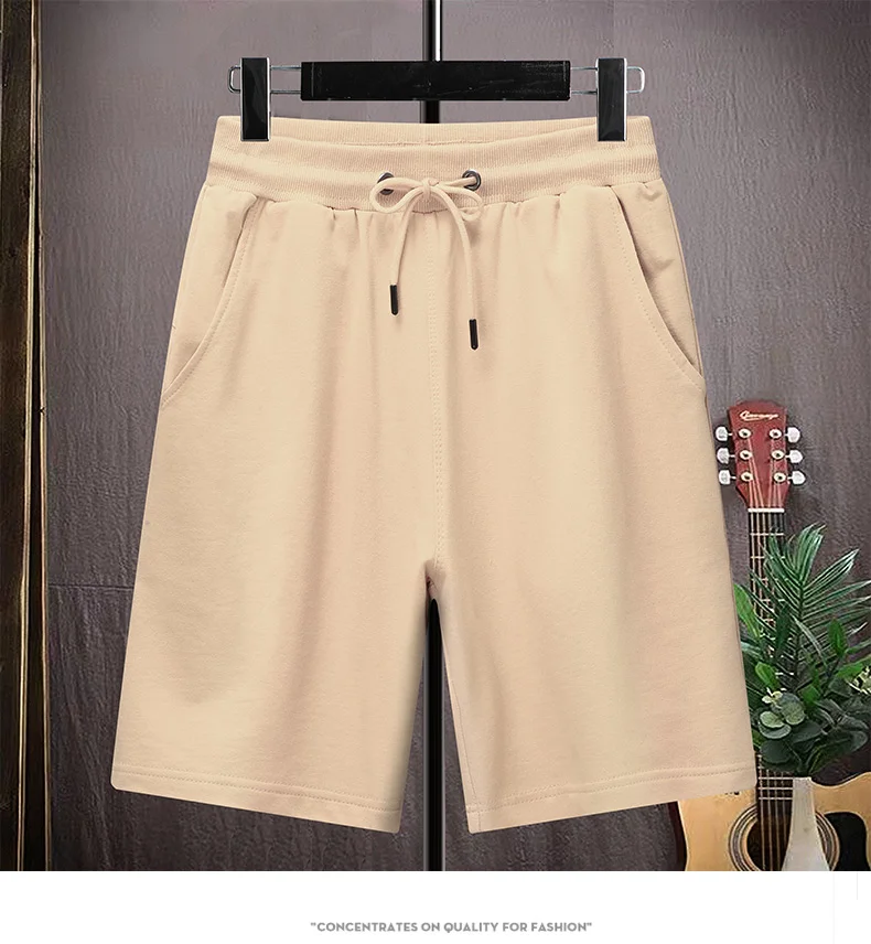 Top Quality 100% Cotton Summer Brand New Korean Street Casual Shorts Fashion Men Drawstring Slim Trousers Sports Men Clothing