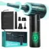Compressed Air Duster 100000RPM Cordless Air Blower for Keyboard Cleaner 3 Speed Electric Air Duster with LED Light Rechargeable 1