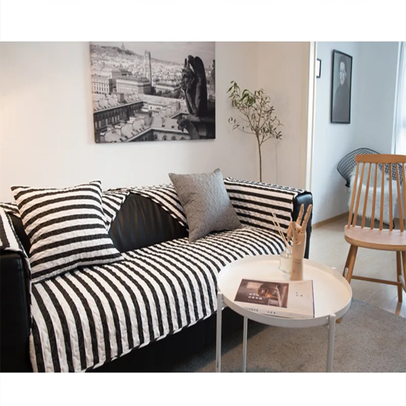 Хлопковая Всесезонная универсальная полоска гусиные лапки для гостиной мебели