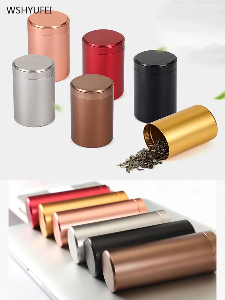 Metal Travel Portable Tea Seal tea tin box tea canister Stainless Steel Storage Bottle With Lid Coffee Bean Candy Biscuit Collection Storage Tank Kitchen
