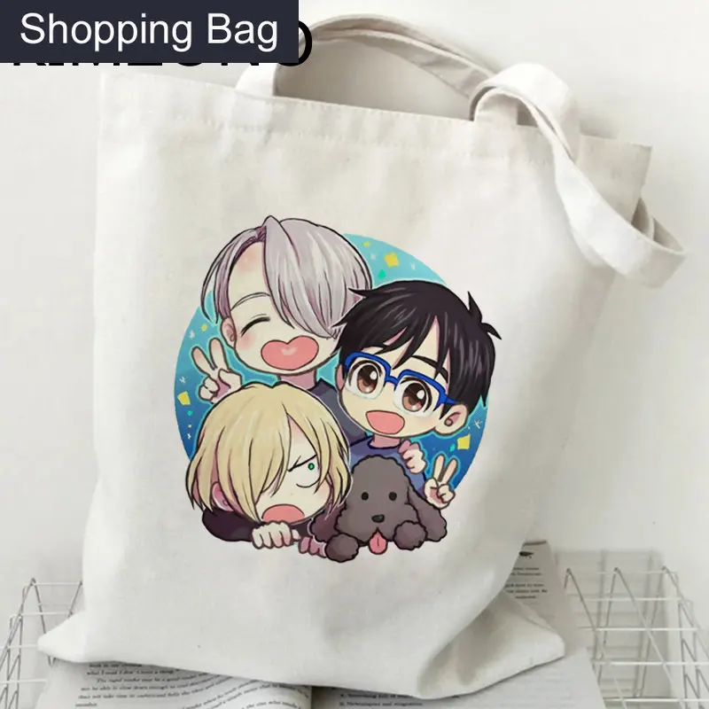 

Yuri on Ice shopping bag eco handbag shopping shopper recycle bag bag fabric reciclaje sacola bolsas reutilizables sacolas