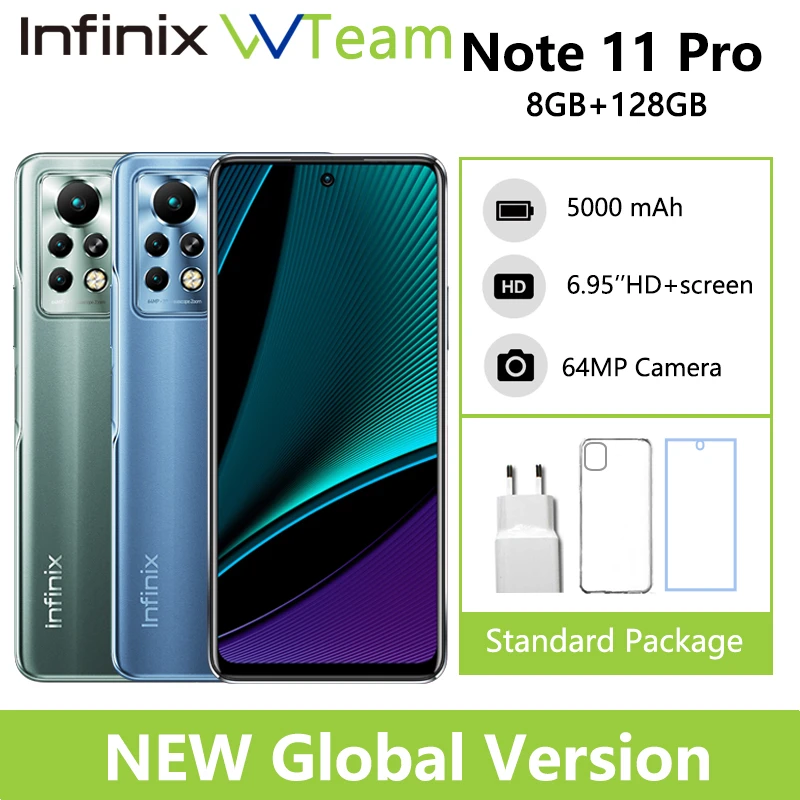 Global Infinix Note 11 Pro 8GB 128GB 6.95inch Display Smartphone Helio G96 120Hz Refresh Rate 64MP Camera 33W Super Charge best ram for gaming