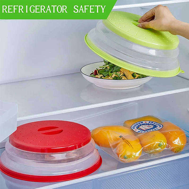 Microwave Plate With Cover Foldable Microwave Tray For Heating Food With  Bottom Multifunction Microwave Oven Splash Guard - AliExpress