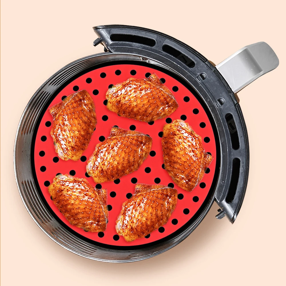 Reusable Silicone Air Fryer Mat Liner Non Stick Steamer Pad Baking