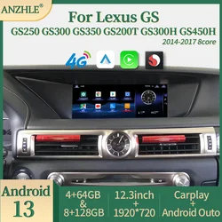 For Lexus GS GS250 GS300 GS350 GS300h GS450h GS200T Android 13 GPS Radio Multimedia Player Navi Wireless Carplay OEM Menu