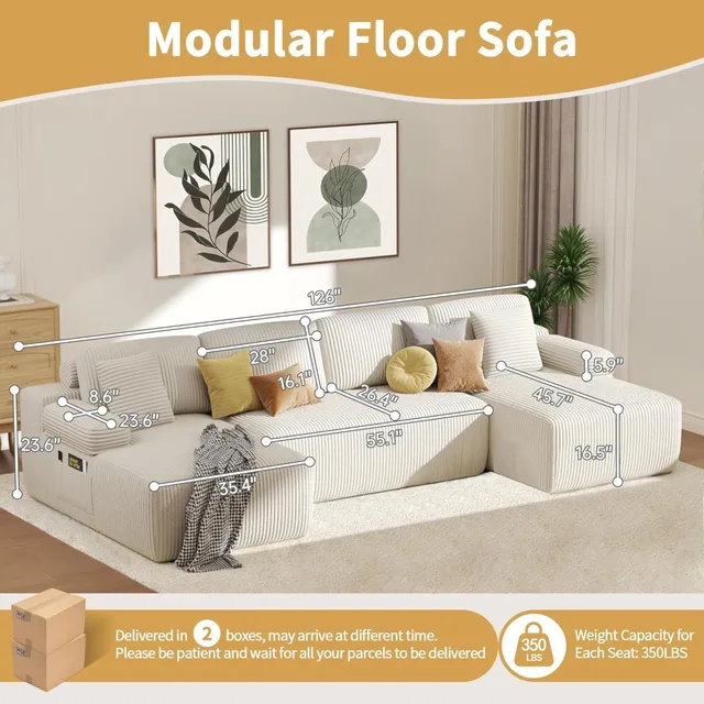 Cloud U-Shaped Sectional Sofa 3