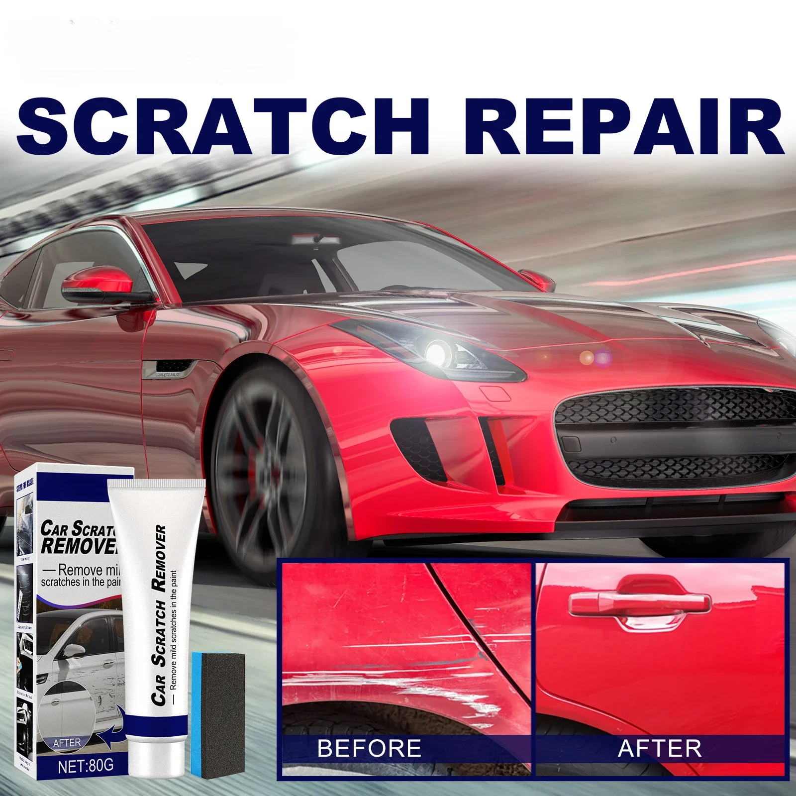 80g Car Scratch Repair Polishing Wax Anti Scratch Cream Paint Auto Scratch Remover Car Cleaning Retreading Tool Car Accessories 4pcs for bmw x3 car paint anti scratch protection sticker car door anti collision strip car trunk anti scratch decals