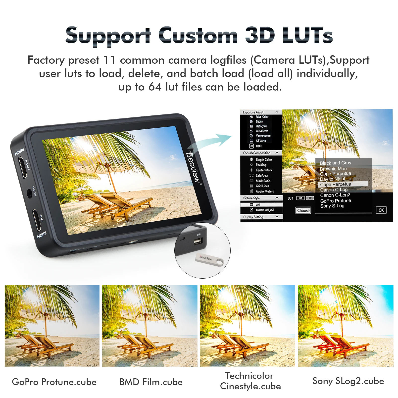 Desview R5II Camera Field Monitor 5.5" Full HD IPS Touch Screen 800nits High Brightness 3D Lut 4K HDMI Camera Monitor for DSLR
