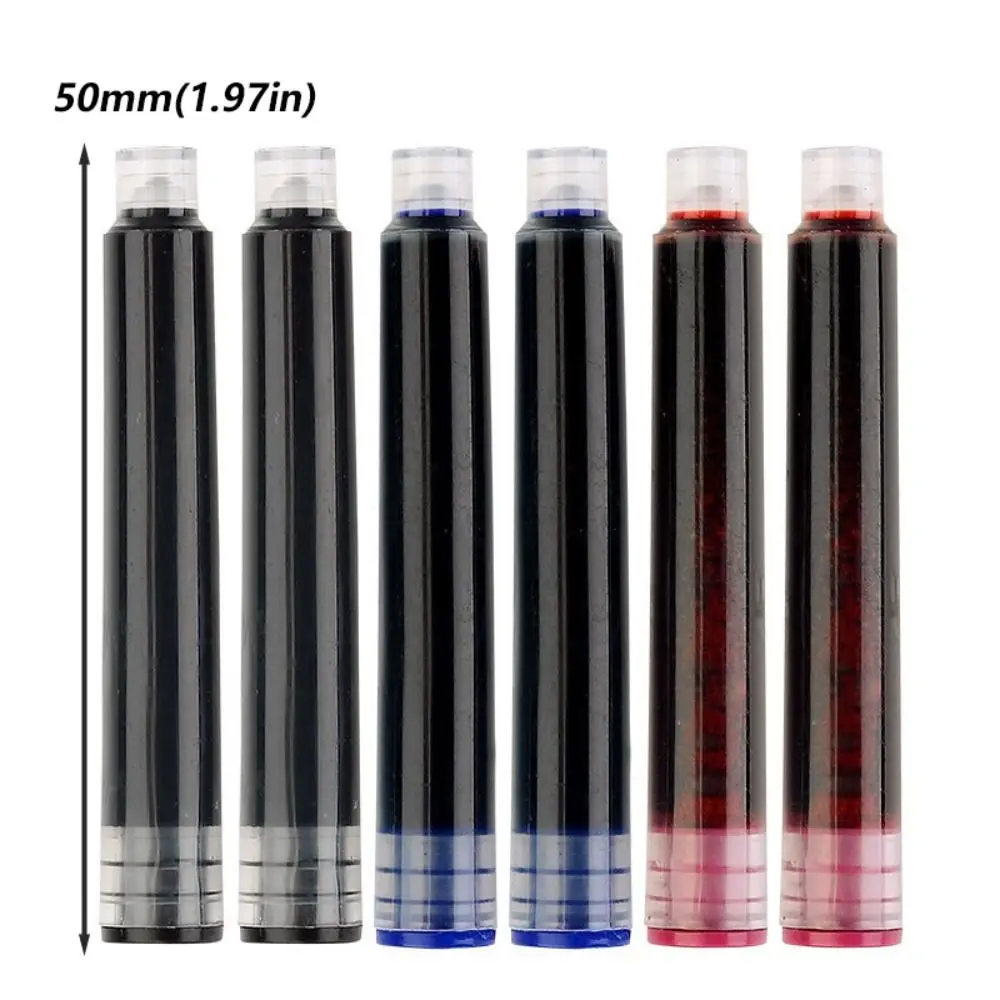 10개/세트 3.4mm 구경 잉크 카트리지 플라스틱 소재 심플 디자인 만년필 리필 블루/레드/블랙 펜 잉크 선물