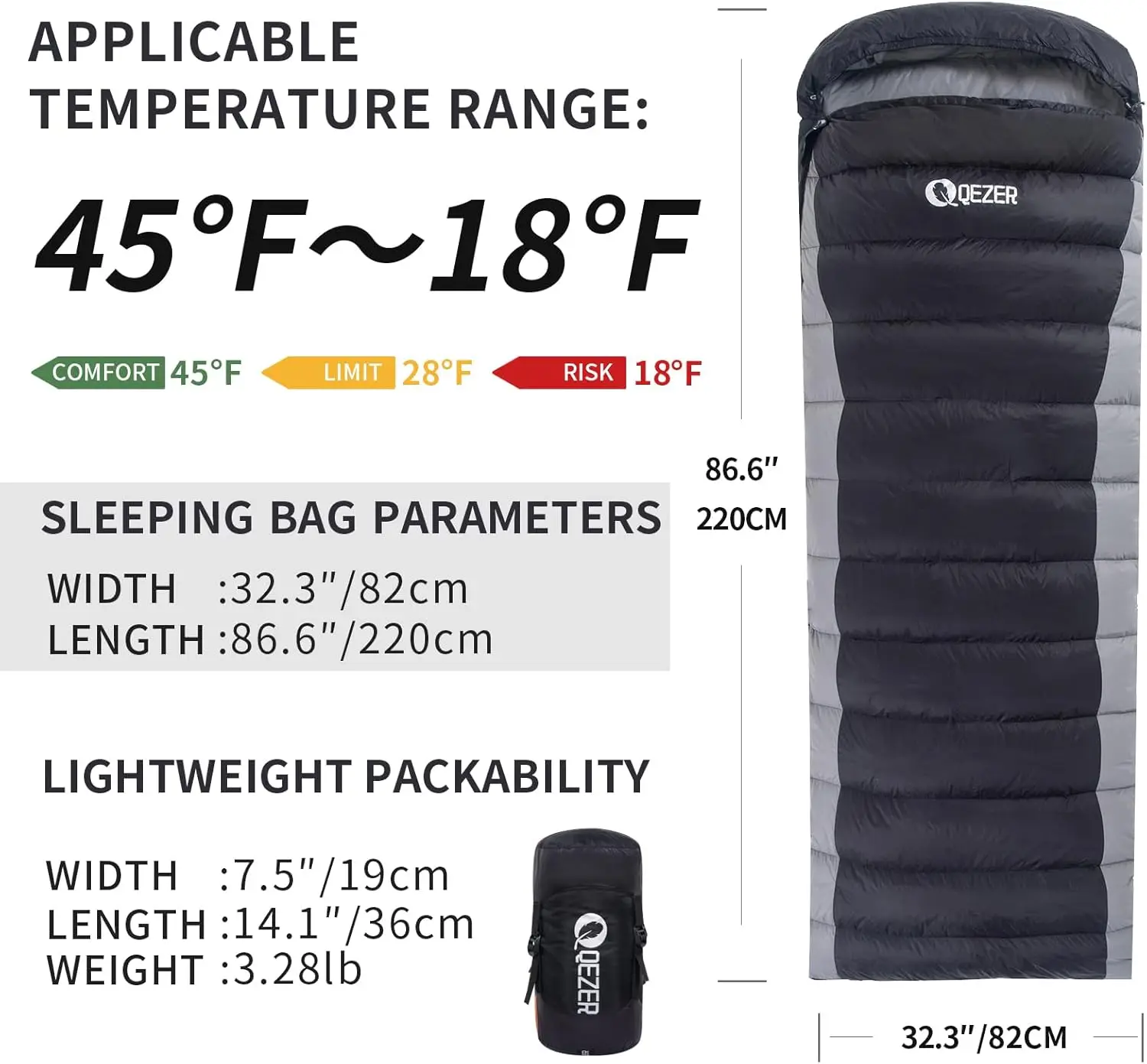 Sleeping Bag for Adults 600 Fill Power Cold Weather Bag Ultralight Sleeping with Compression Sack for Backpack