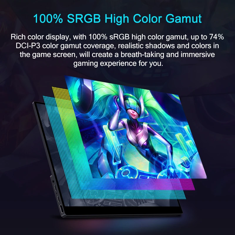 15.6 ġ 2K 144Hz ġũ ޴  2560x1440p 1MS FreeSync  IPS ũ ÷ PC ž Xbox PS4, 5 ġ, windows, macos 