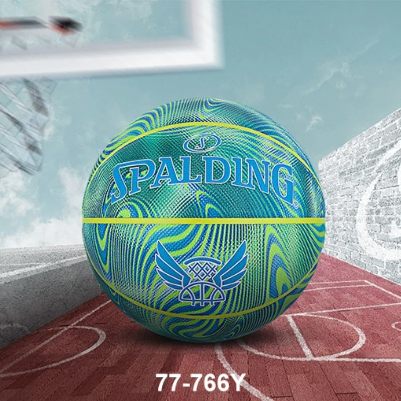 

Spalding Light and Shadow Reflection Luminous Basketball 77-766Y PU Wear Resistance Game Training Indoor Outdoor Ball Size 7