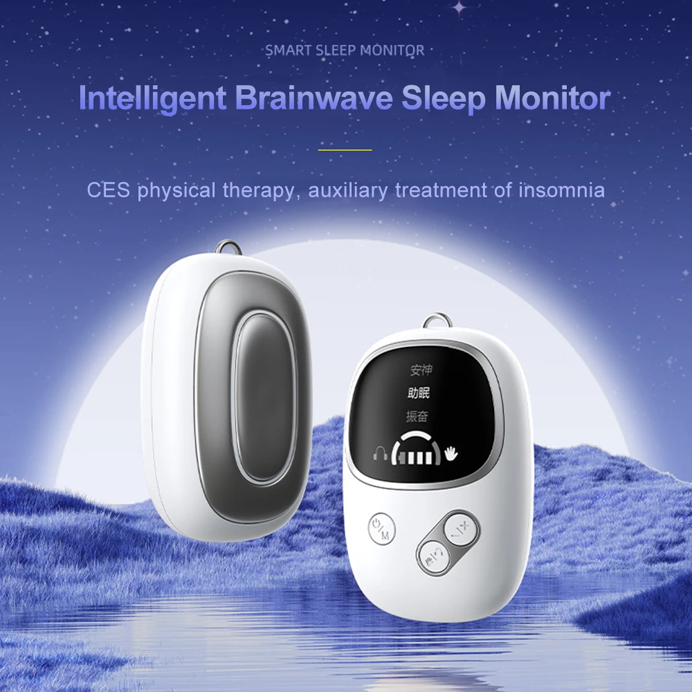 CES Sleep Aid Device Microcurrent Pulse Fast Sleeping Instrument Ear Clip Sleep Device Relax Anxiety Insomnia Hypnosis Soothing
