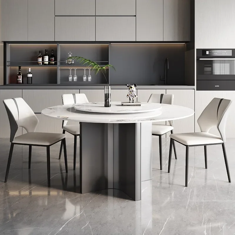 

Modern Luxury Stone Dining Table Table Multifunctional Rotating Round Plate Simple Rock Plate Muebles Table Sets YX50DT