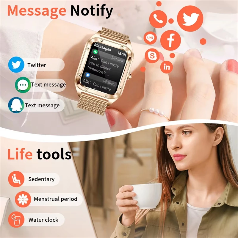 LIGE Smart Watch Women Sport Fitnes Tracker Heart Rate Smartwatch Bluetooth Call Waterproof Fashion Ladies Bracelet Smartwatches