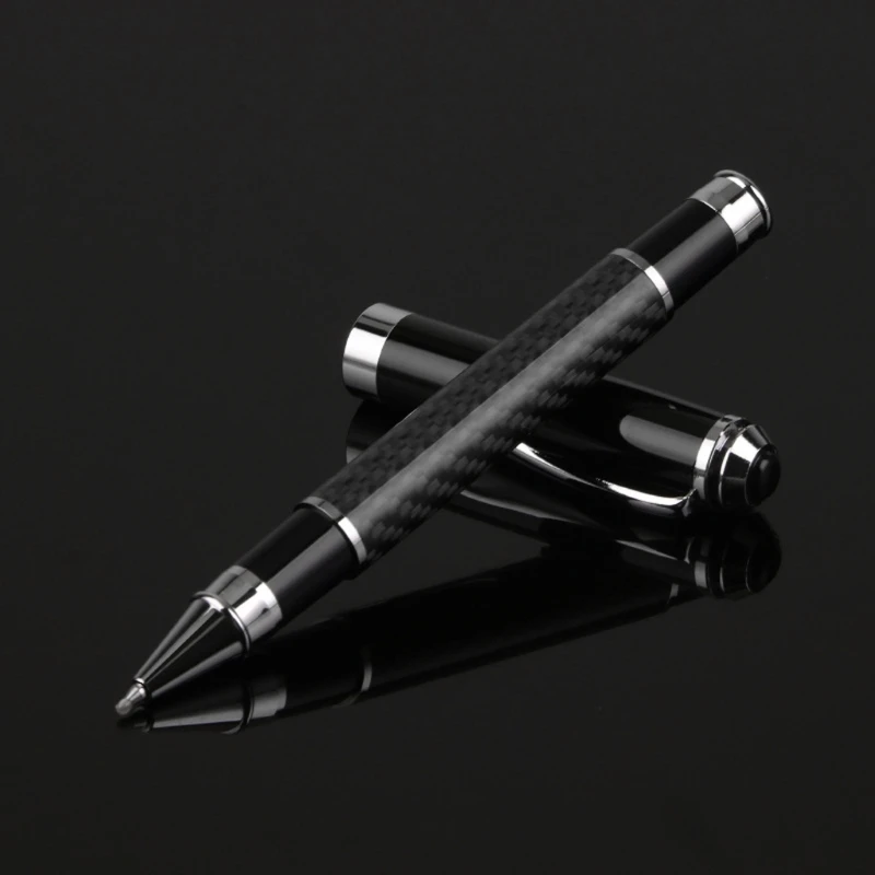 

Carbon Fiber Gel Ballpoint Pen Black Business Writing Office School Supplies Stationery Dropship