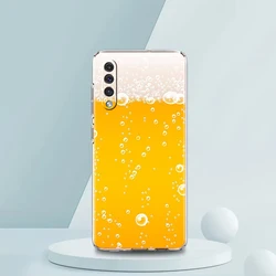 Transparent Silicone Phone Case with Beer Bubble Design - Samsung A70 (B1)