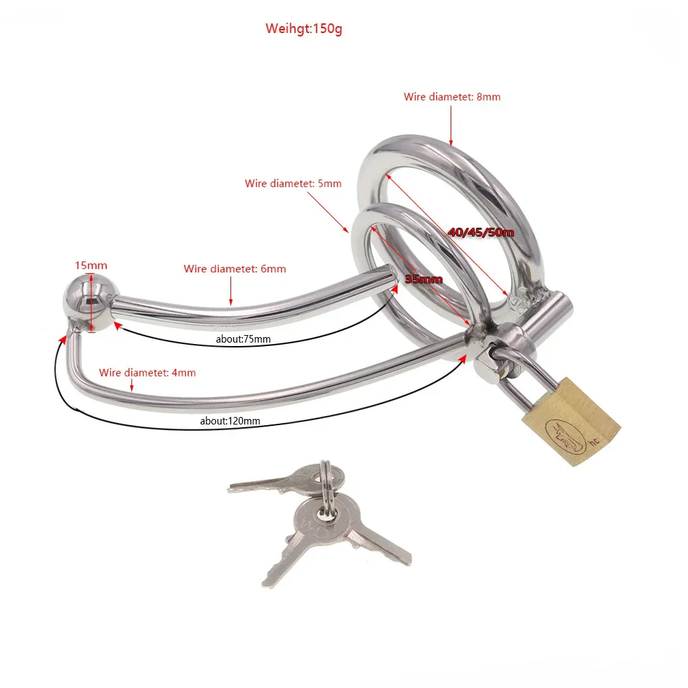 Metal Penis Lock Cock Ring Dick Restraint Stim Sex Toy for Men Medical Themed Toys Chasity Device Electric Shock Cock Cage